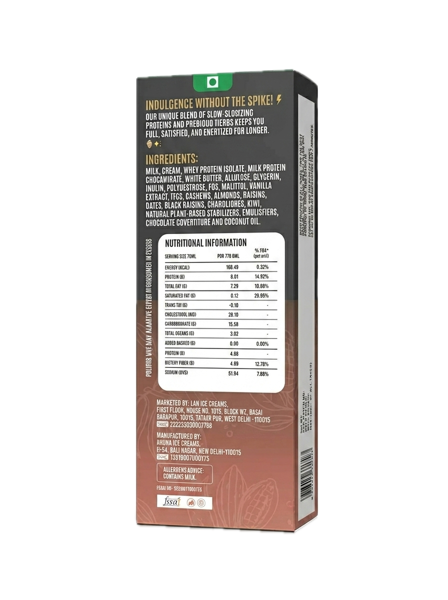 Choco Bar nutritional info